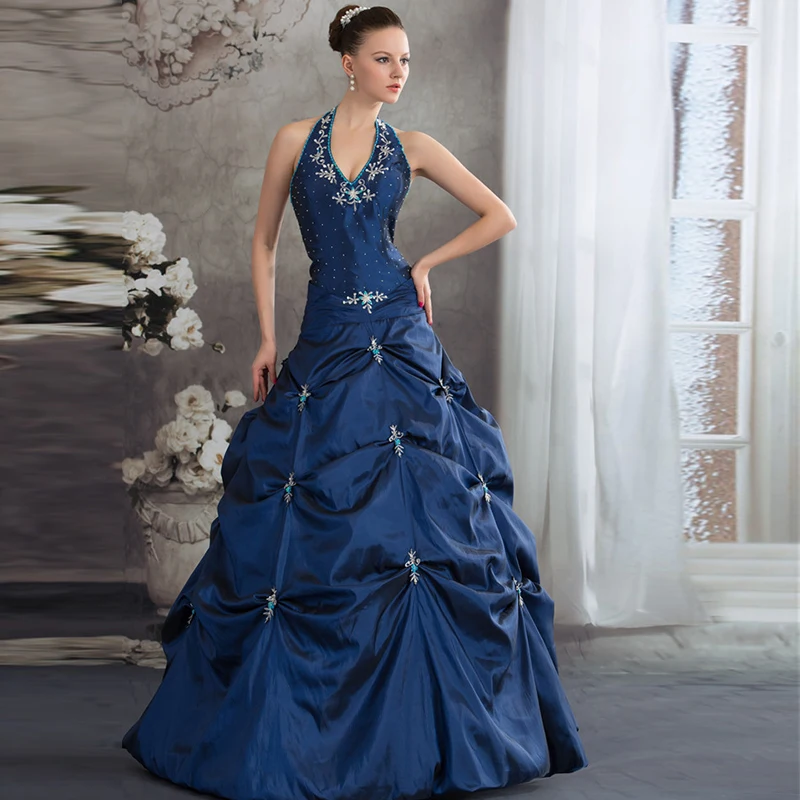 Классическое Ретро сапфировое платье для взрослых пушистое очень красивая