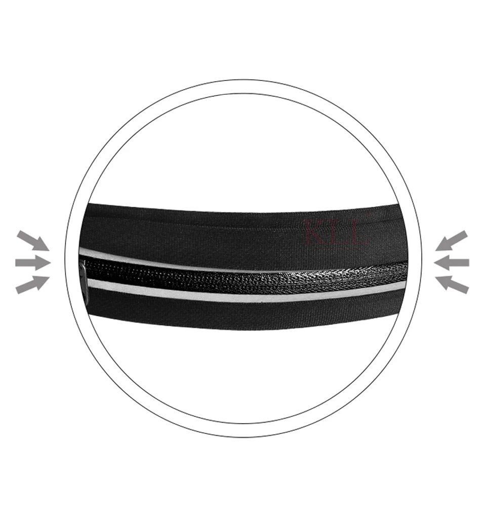 Sports Running Belt Slim Waist Pocket Belt Outdoor Dual Pouch 2 Pockets Sweatproof Reflective Waist Pack Fitness Workout Bag