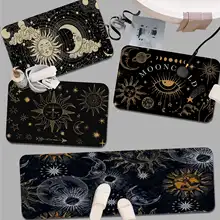 Tapis de sol imprimé en flanelle avec des sorcières, lune, Tarot, décor de salle de bain, antidérapant pour salon, cuisine, paillasson de bienvenue  (3)