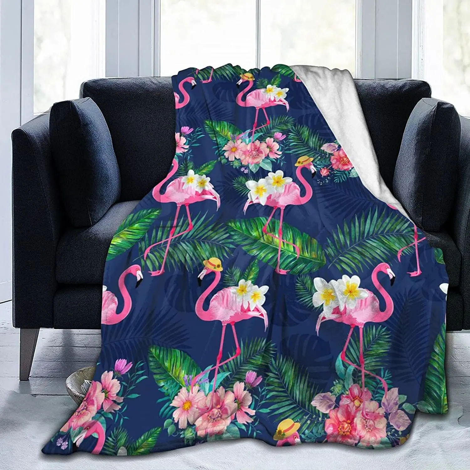 

Flamingo Blanket Ultra-Soft Cozy Throw Blanket Microfiber Blankets for Bed Couch Chair Car Living Room