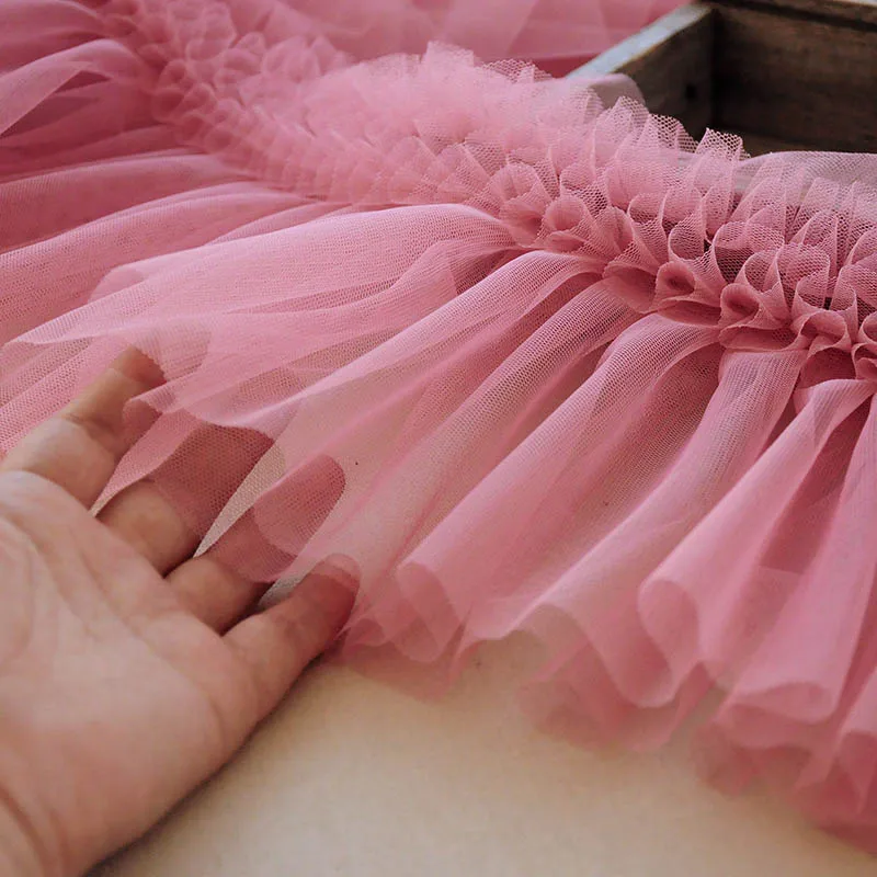 1 м/лот 8 цветов 24 см широкая цветная сетчатая марля плиссированная пушистая пряжа