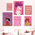 Феминистская девушка холст картина самолюбящаяся Цитата принты женщина настенное искусство розовые картины феминизм ТВ шоу Плакаты для кровати комнаты домашний декор