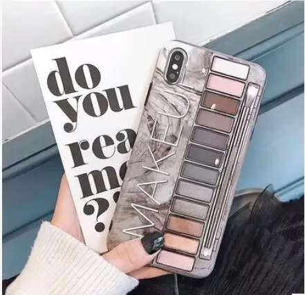 K2 Роскошный макияж тени для век Палитра чехол для телефона для iphone XS Max XR XS X для iphone 6 6s 7 8 plus глянцевый мягкий силиконовый чехол - Цвет: K2