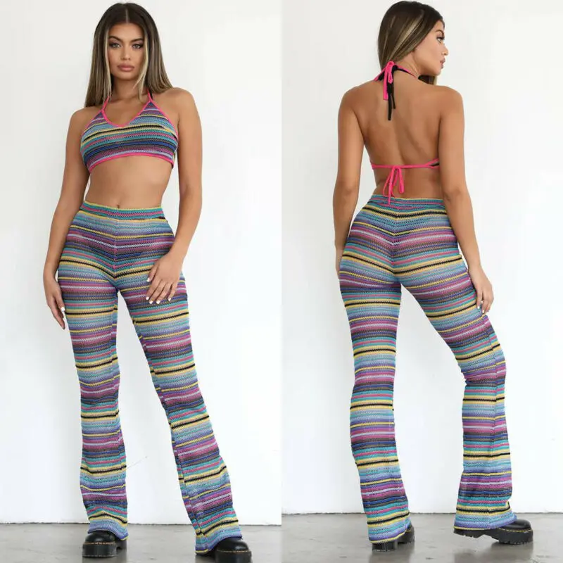 2019 пикантные Для женщин крючком ремни платье с v образным вырезом топы + шорты