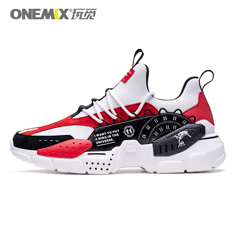 

Кроссовки унисекс ONEMIX, дышащие, на высокой платформе, белые