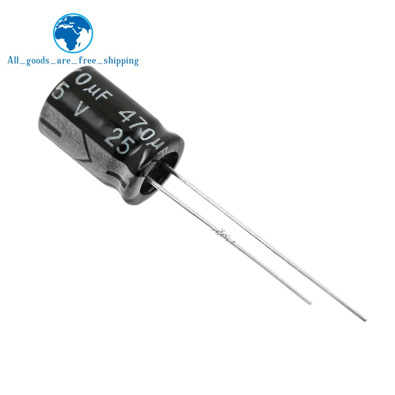 20 шт Высокое качество 25V470UF 8*12 мм 470 мкФ, алюминиевая крышка, 25В 8*12 электролитический конденсатор с алюминиевой крышкой