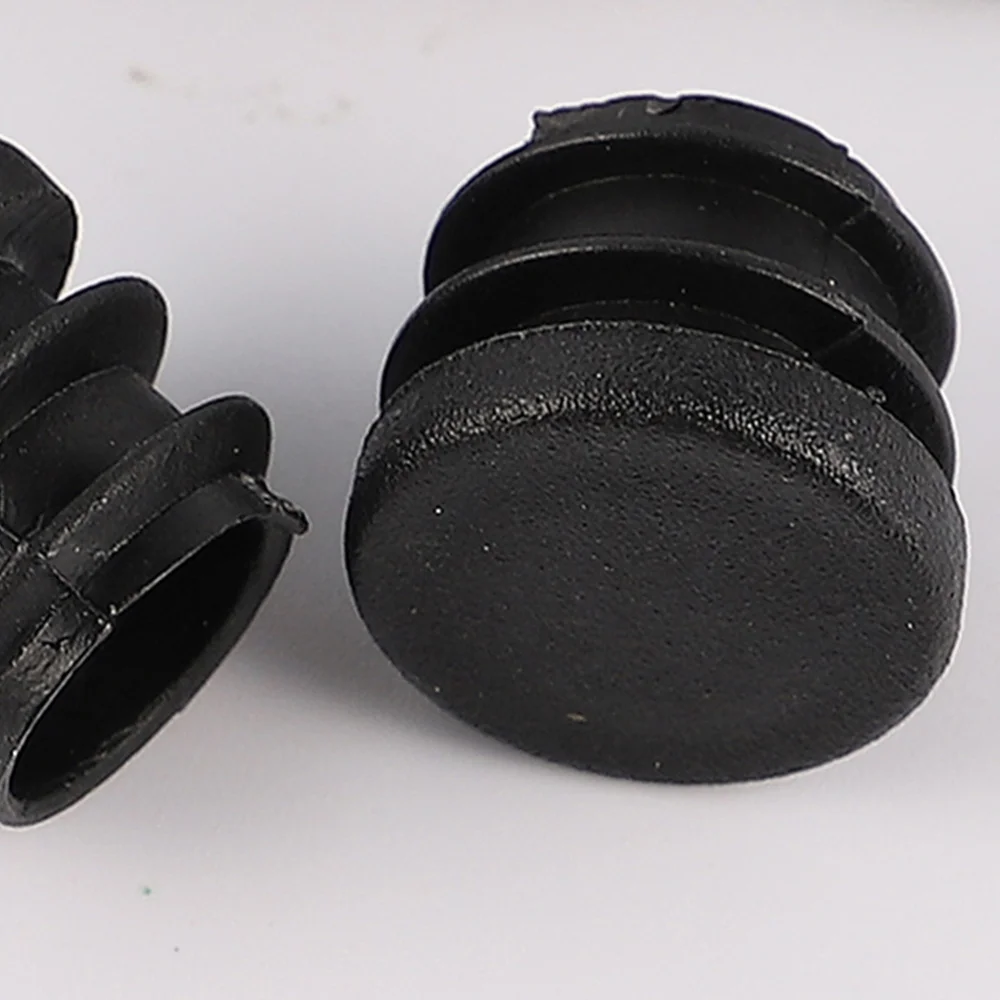 

100Pcs Practical Threaded Round Plugs Tubing End Cap Plugs (Black)