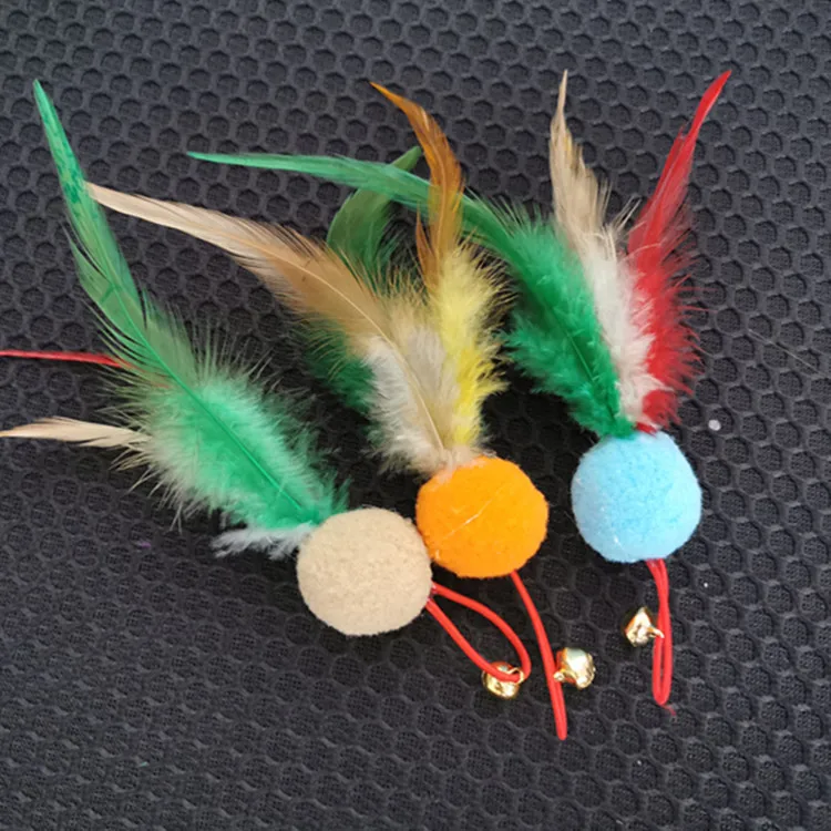 

3 Pcs/Lot Random Color Funny Cat Stick For Changing Head Manufacturer Steel Wire Hairball Feather Replacement Independ