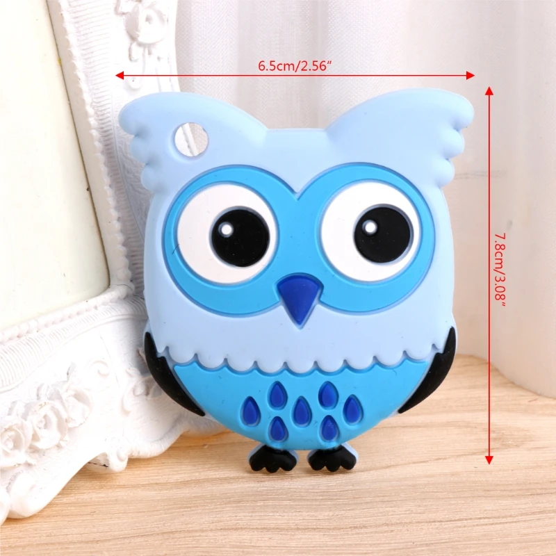 

Safety Food Grade Silicone Owl Baby Teething Chew Toy Teether Grind Babys Teeth