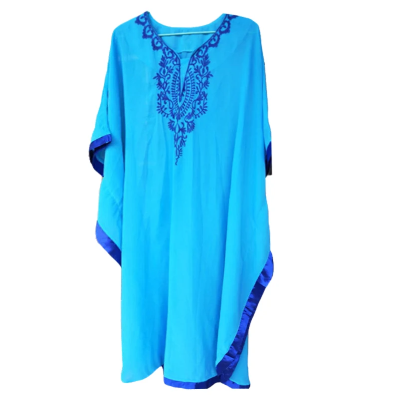 Бикини, купальник, накидка, цветочный синий кафтан, халат, Vestido De Plage Praia, v-образный вырез, сексуальные туники для купальников, парео, Пляжное платье, пляжная одежда
