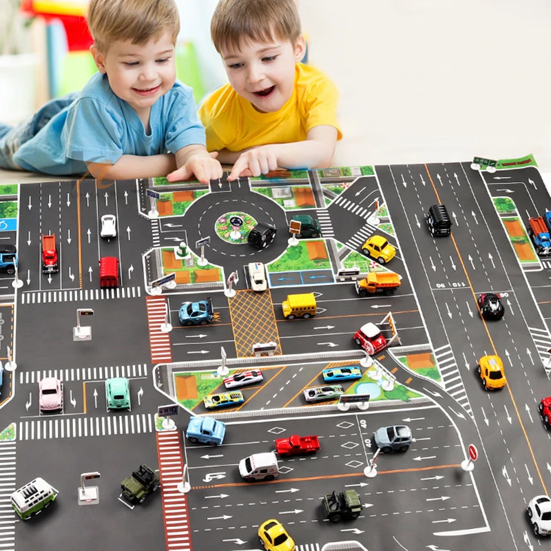 

Водонепроницаемый нетканый детский игровой коврик для парковки, 130*100 см