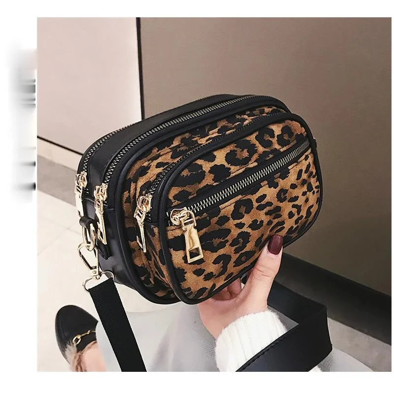 

Модная женская мини-сумка от известного бренда, сумка через плечо, маленькие сумки, леопардовые женские кожаные сумки-мессенджеры через пле...