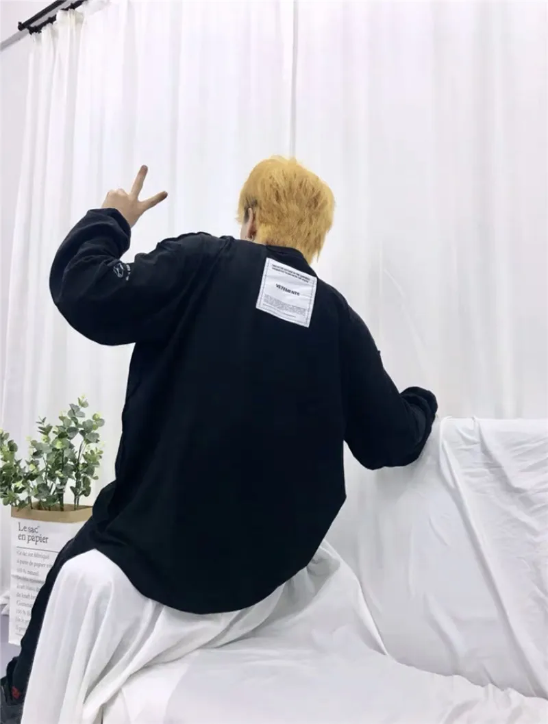 Мужские и женские футболки Vete мужские футболки ts 2019SS положительная одежда свободные длинные рукава Vete мужские футболки ts высокое качество Джерси хлопок astroworld