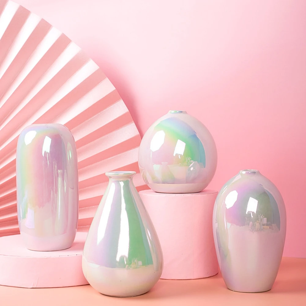 B LIFE блестящие Керамика ваза для цветов набор из 4 домашнего декора Гостиная столешница офисного стола