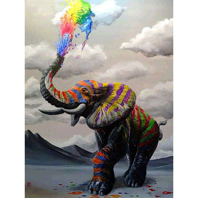 5D алмазная живопись полная картина Радужный слон Алмазная мозаика распродажа