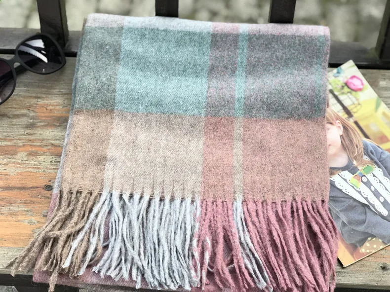 2019 клетчатый зимний шарф женские теплые модные шарфы на каждый день кашемировые |