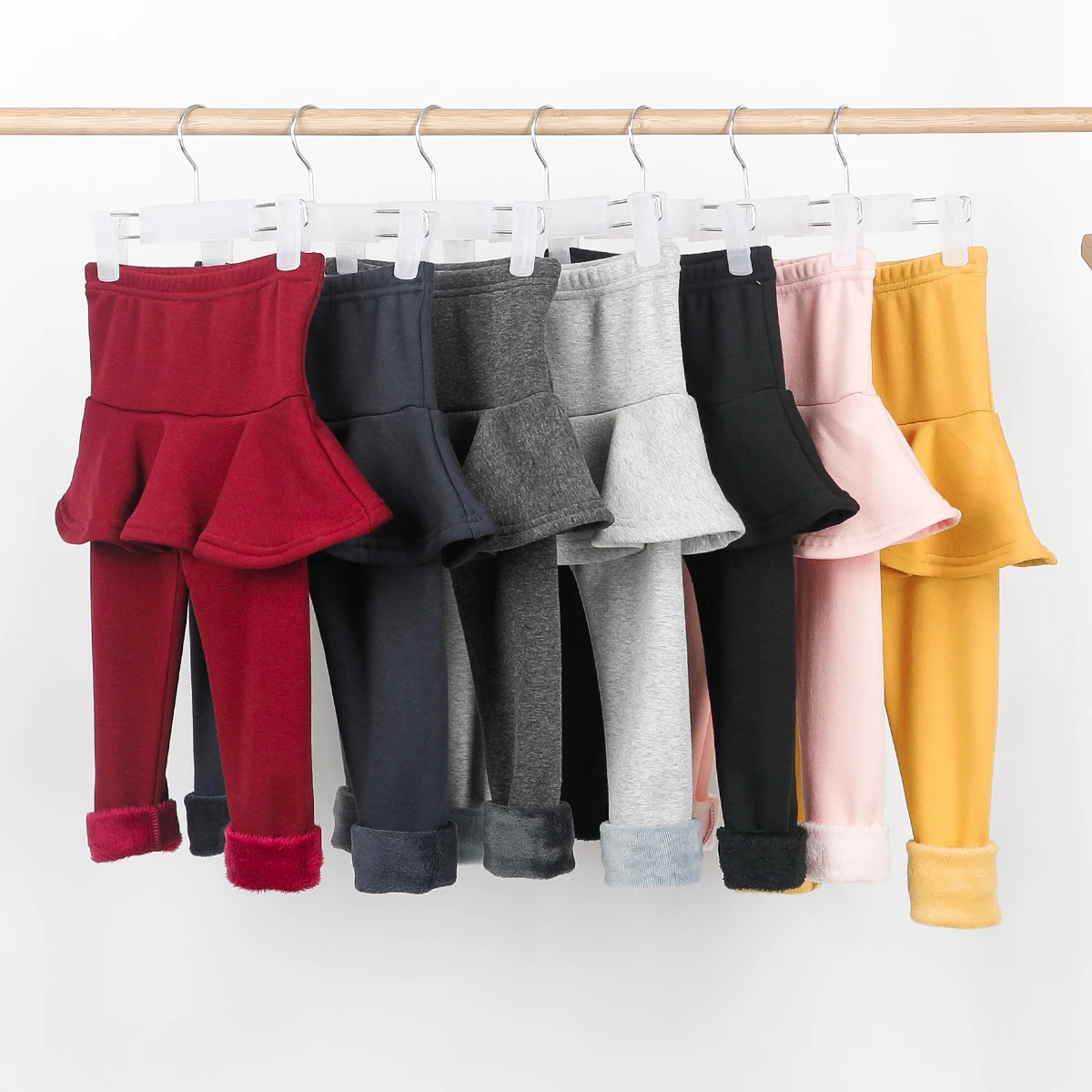 2021 Winter Baby Girls Leggings Children Thick Warm Pants Kids Clothing Autumn Cotton Leggings Girl Skirt-Pants High Quality