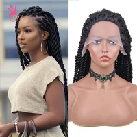 long synthetic lace front wigs senegalese twist braided wigs lace front heat resistant fiber natural wigs for black women