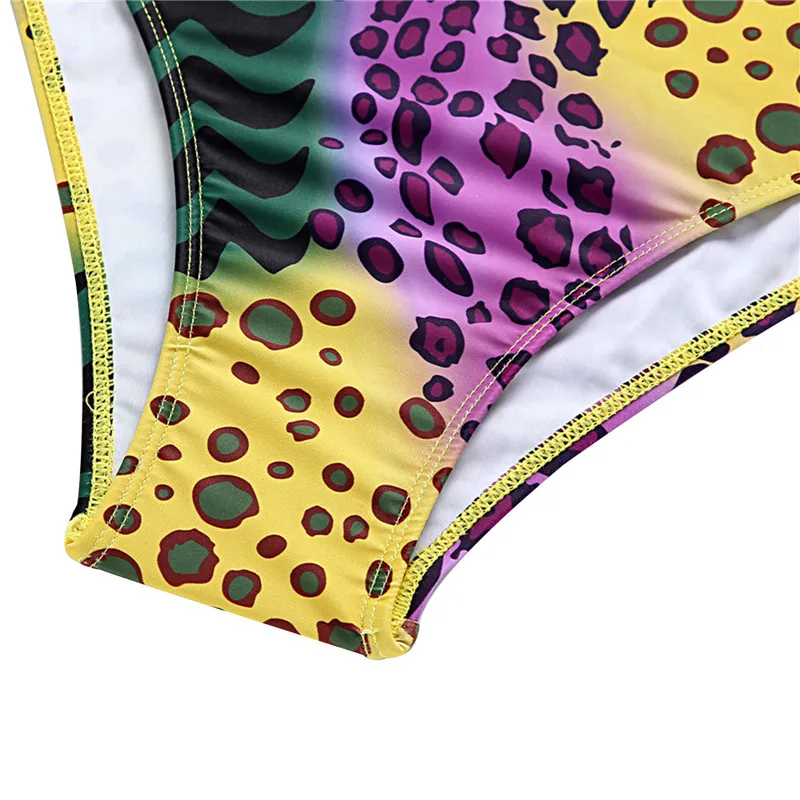 

2021 Summer Swimsuit Women Sexy Bikini Boho Style Leopard Printed Bikini Beachwear Swimming Suit For Women maillot de bain femme