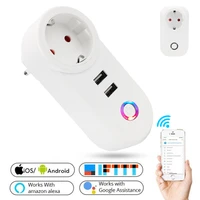 10a wifi smart plug voice tuya phone charger eu wireless socket power wi fi usb outlet alex remote control timer monitor timer