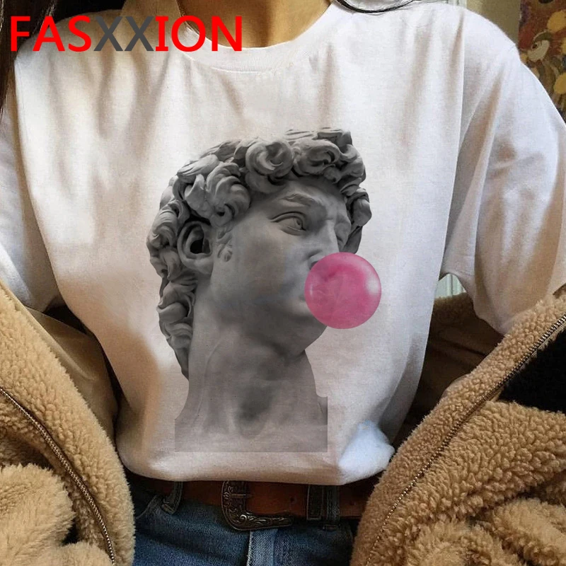 

Летняя футболка Микеланджело Vaporwave, Женская кавайная одежда для пар, Повседневная Эстетическая футболка, уличная одежда