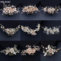 efily bridal wedding hair accessories crystal flower pearl hair combs for women bride headpiece party jewelry bridesmaid gift