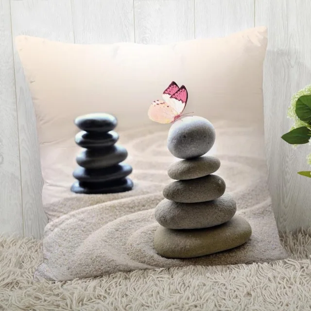 H01 Zen Stone чехол для подушки цветок орхидеи квадратный Рождественский Чехол на подушку на молнии чехол для подушки украшение дома 45*45 см(одна сторона - Цвет: H01
