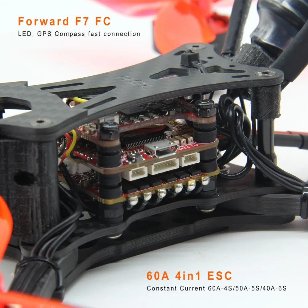 HGLRC Wind5 4S/6S FPV гоночный Дрон мощный F7 FC 2306 2450/кв бесщеточный двигатель Blheli32 60A 4 в 1 ESC карбоновая рама