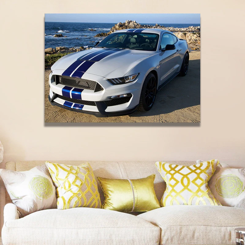 

Supercar Ford Mustang Shelby GT350 Muscle Car Vehicle Posters and Print Wall Art Canvas Painting for Living Room Home Decoration