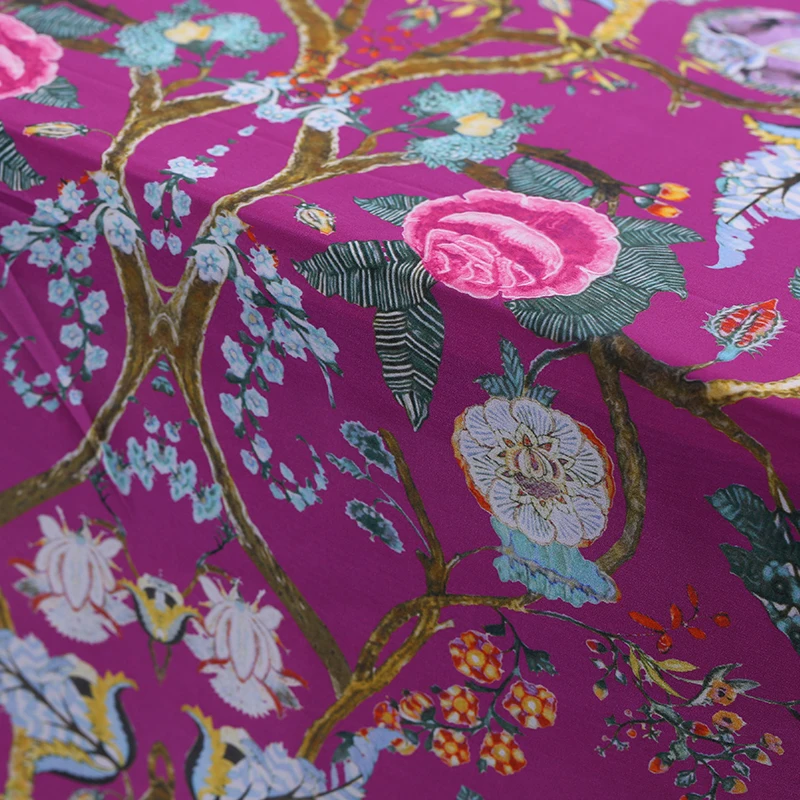 

114cm wide printed silk fabric meter 14mm crepe de chine silk fabric drape shirt dress crepe fabric wholesale silk cloth