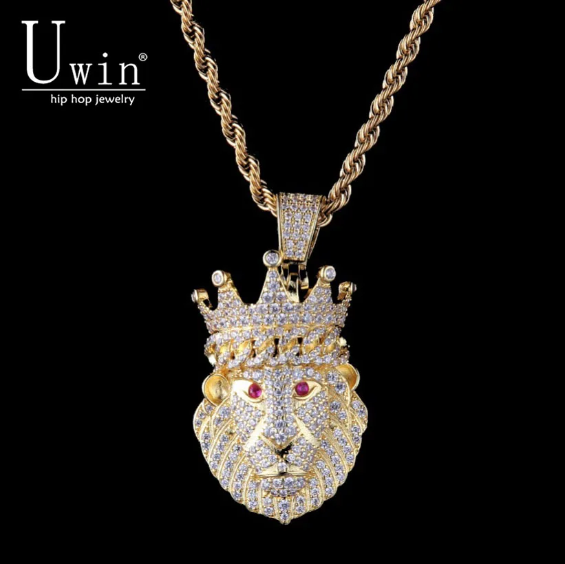 Кулон в виде короны льва с красным глазом золотого цвета|Цепочки| |