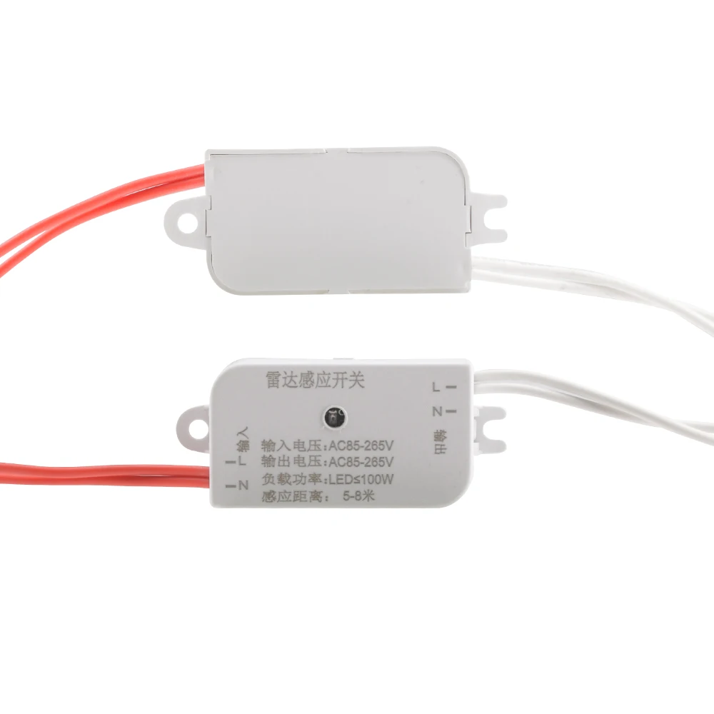 

110V 220V AC 50Hz Auto Infrared Sensor Switch PIR Microwave Radar Body Motion Sensor Module Adjustable For Time Distance Range