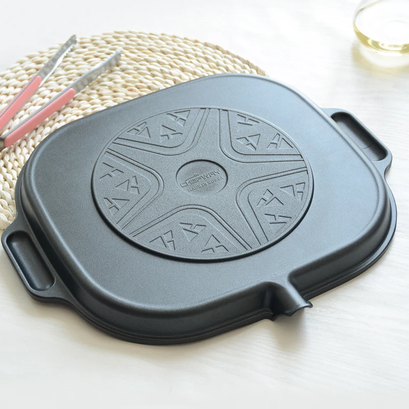 Outdoor baking tray indoor open fire electromagnetic stove Korean style barbecue plate BBQ raosting meat pan grill dish