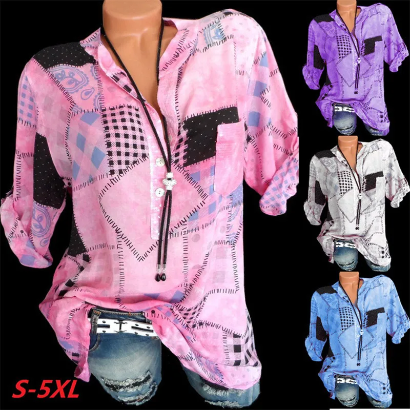 Женская сорочка женские топы женская одежда модные блузы размера плюс 2020|Блузки|