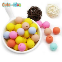 cute idea 91215mm silicone beads 10pcs diy baby teething pacifier chain toys accessories baby goods food grade nursing beads