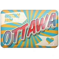 tin sign new aluminum greetings from ottawa postcard 11 8 x 7 8 inch