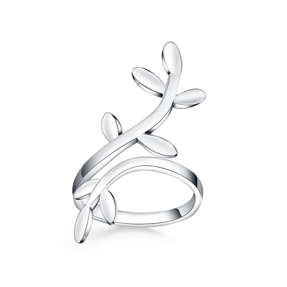 

Adjustable Open Ring 925 Sterling Silver New Trendy Multilayer Leaf Ring for Women & Girls Silver Ring Jewelry Gift