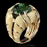 luxury fashion green zircon finger ring for women anniversary wedding engagement birthday dazzling shiny rings party club gift