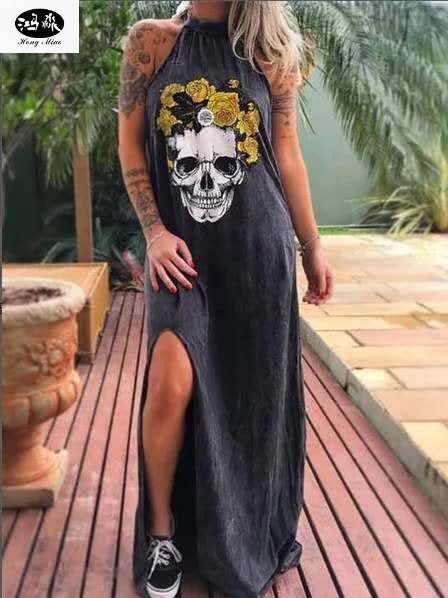 2020 Европейское и американское узкое платье средней длины с AliExpress принтом