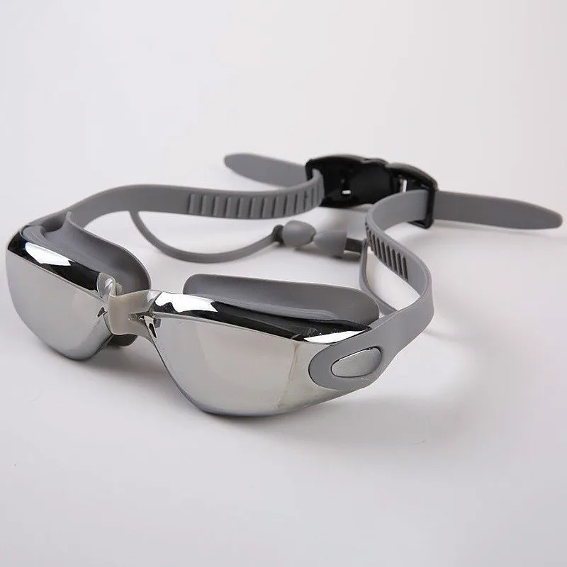 Диоптрийные плавательные очки профессиональные силиконовые при близорукости