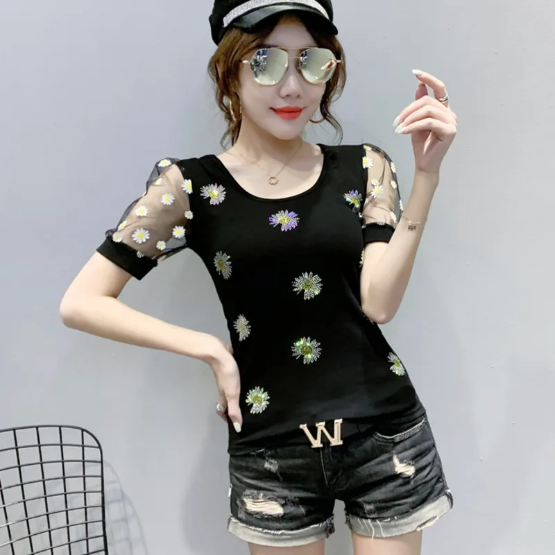 Женская футболка с коротким рукавом и круглым вырезом в Корейском стиле | одежда