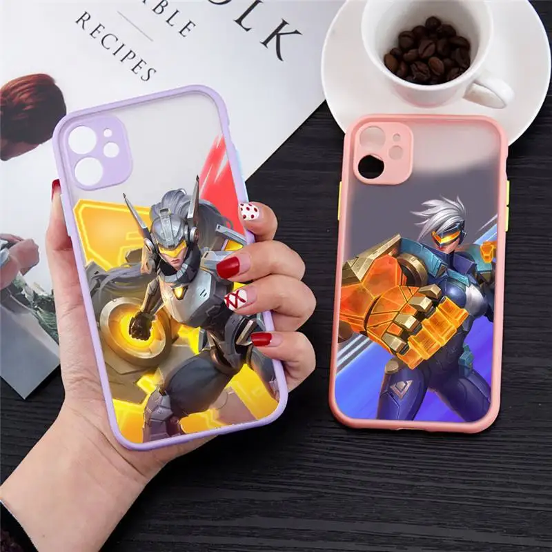 

Arcane cartoon soft Phone Case for iPhone 13 12 XS 11 pro max mini se2020 7 8 plus X XR color purple matte transparent coque