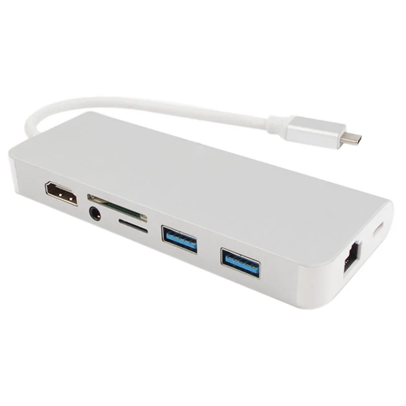 USB Type C к HDMI VGA Gigabit Ethernet Lan RJ45 адаптер для Mac book Air / Pro PD зарядный концентратор 6 в 1 удлинитель Doc|Адаптеры Type-C| |