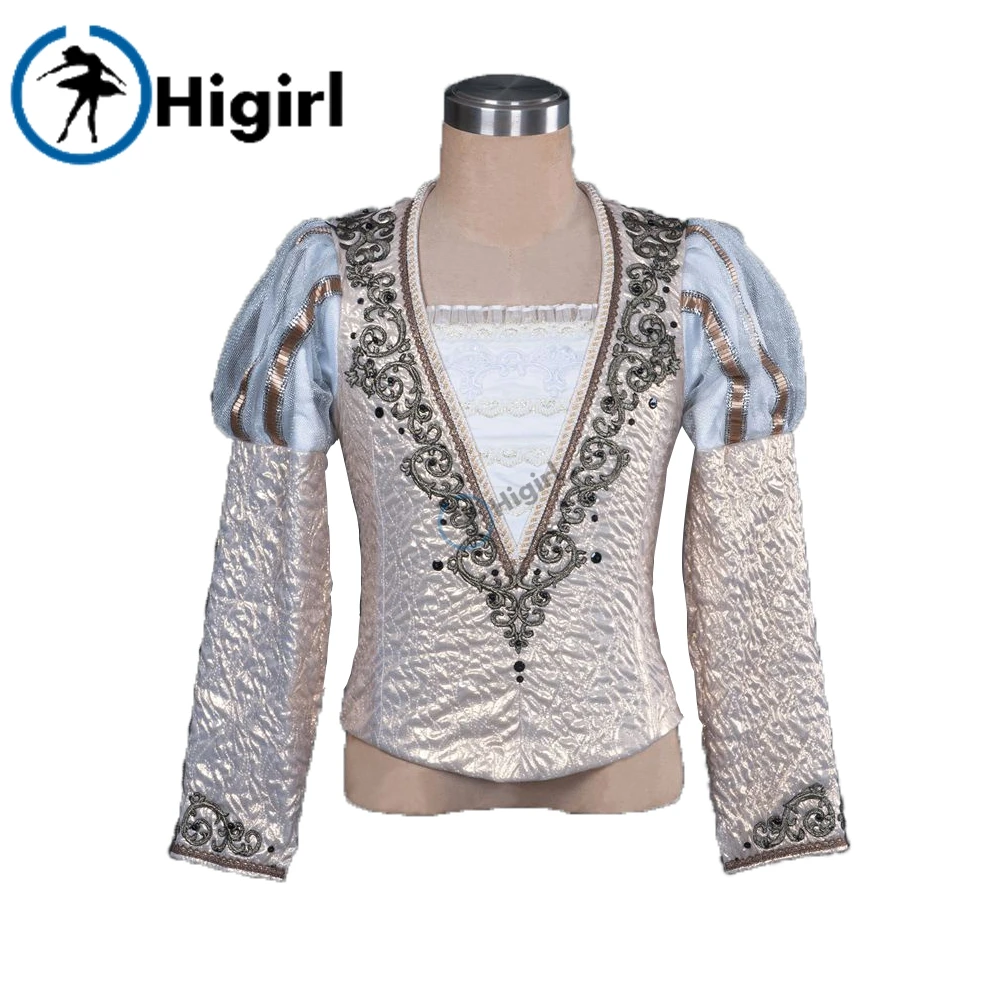 Мужская балетная туника с рукавами фонариками профессиональный Топ для занятий балетом mprince bm0003|mens ballet|ballet