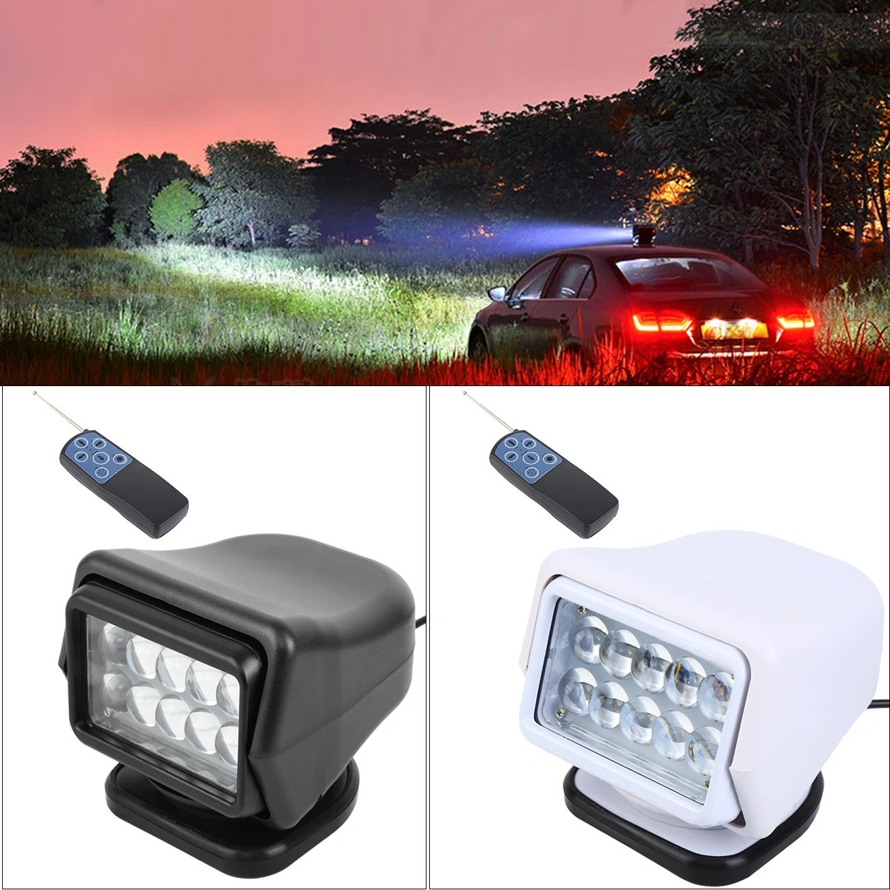 

Автомобильный поисковый светильник Samger с дистанционным управлением на 360 °, 12 В, светодиодный рабочий светильник, лампа для кемпинга с магни...