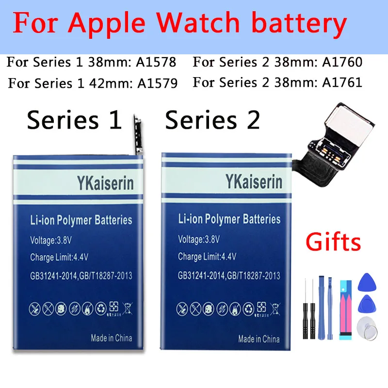 Аккумулятор высокой емкости A1579 для Apple Watch серии 1 2 38 мм 42 аккумуляторы с реальной