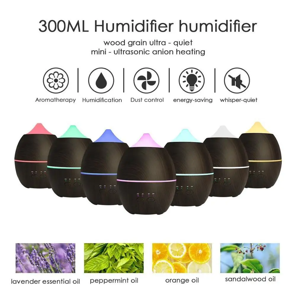 

NawsunLife Essential Oil Aroma Diffuser 300ml Aromatherapy Fragrance Diffuser Ultrasonic Mist Room Humidifier