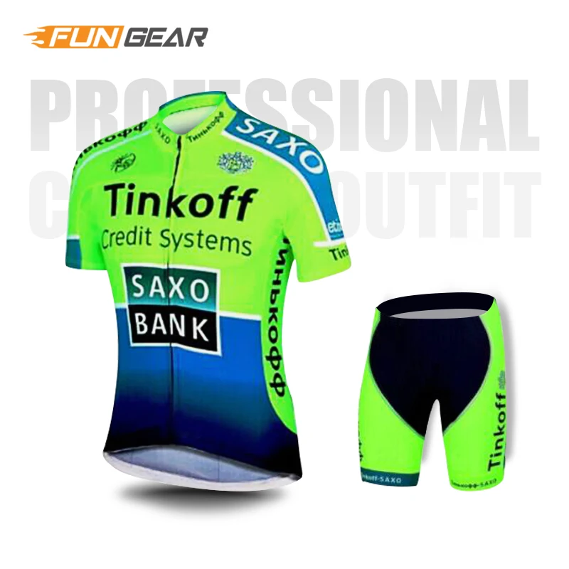 Normal Cycling Set SAXOBANK Tinkoff Pro команда велоспортивная одежда для гонок одежда Мужская Джерси Набор дорожный велосипед одежда флуоресцентный зеленый Ropa Ciclismo Maillot - Цвет: Normal Cycling Set