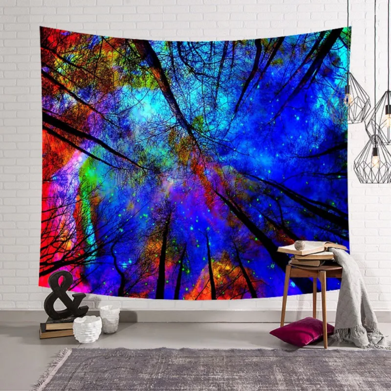 

Psychedelic Wall Tapestry Boho Mandala Hippie Forest Tapestry Wall Hanging Decor