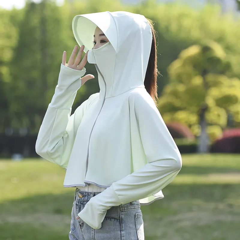 

2021 New Sun Protection Clothing Female Ice Silk Summer Anti-ultraviolet Short Biking Versatile Thin Coat